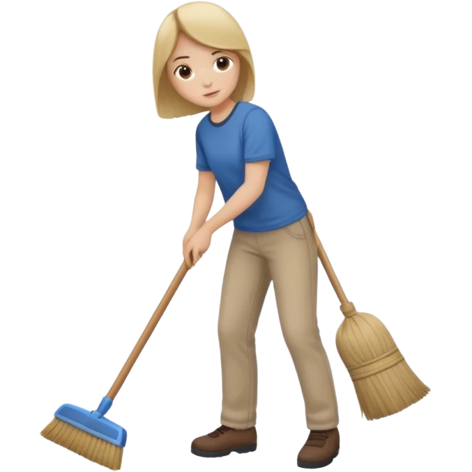 sweeping the floor with a broom emoji