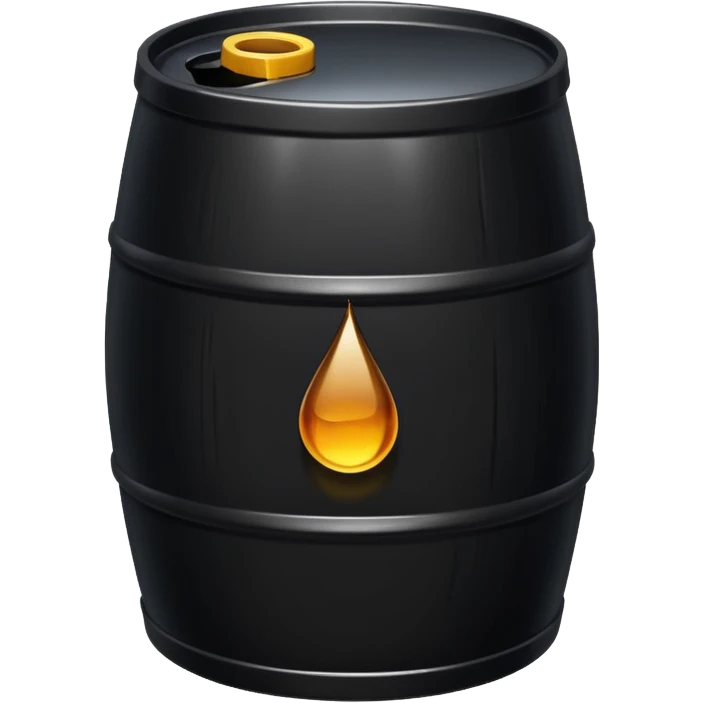 generate an ultra realistic black metal barrel without rust and with a black drop of oil on it emoji