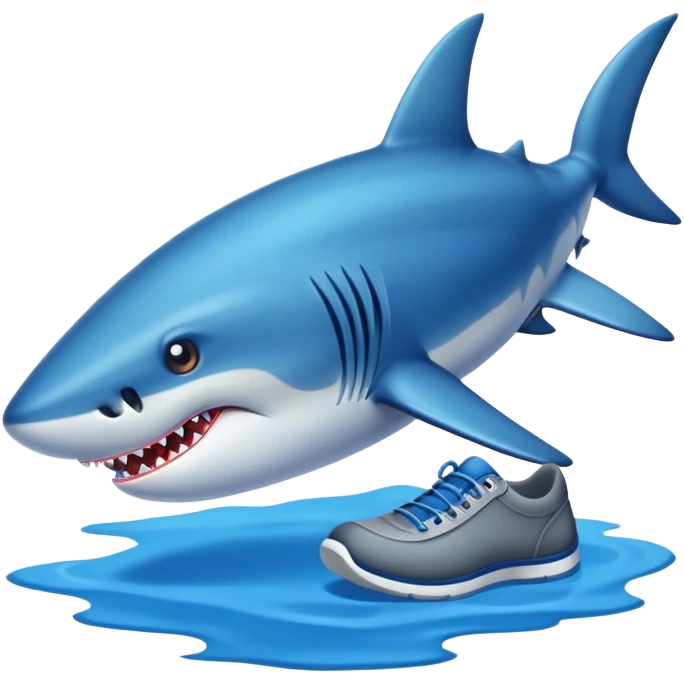 Tiburón con zapatos azules emoji