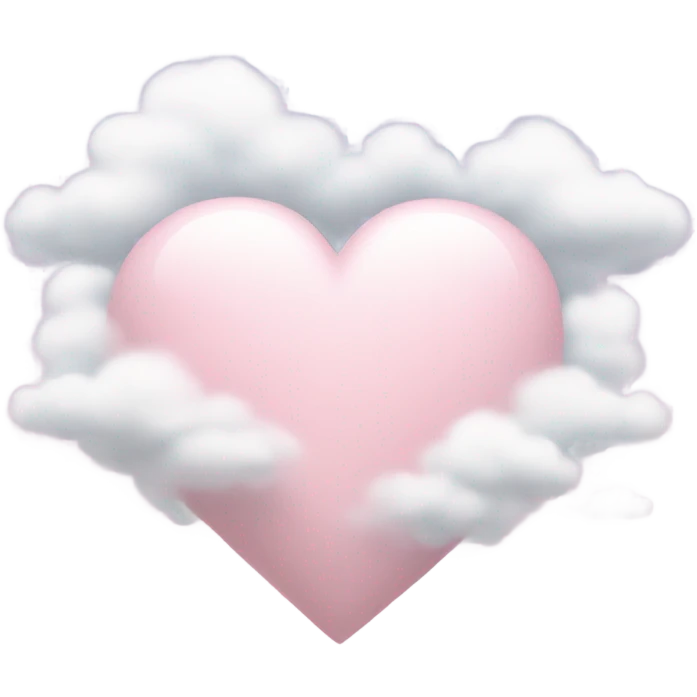 Light pink heart with clouds  emoji
