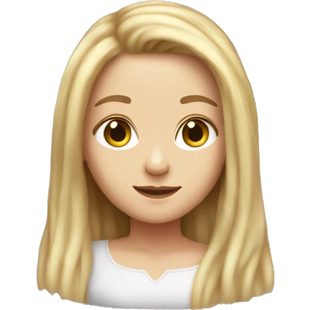 White girl long hair box glowed emoji