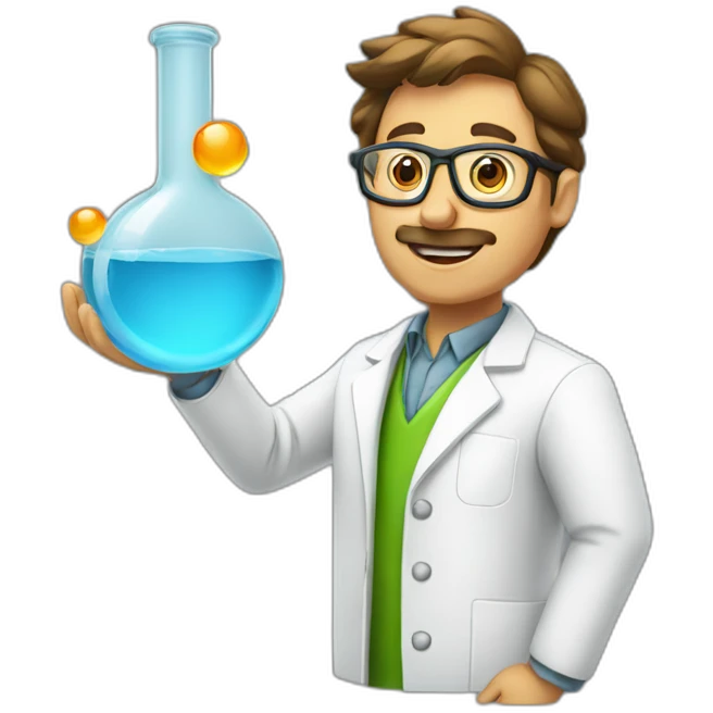 chemist with glas emoji