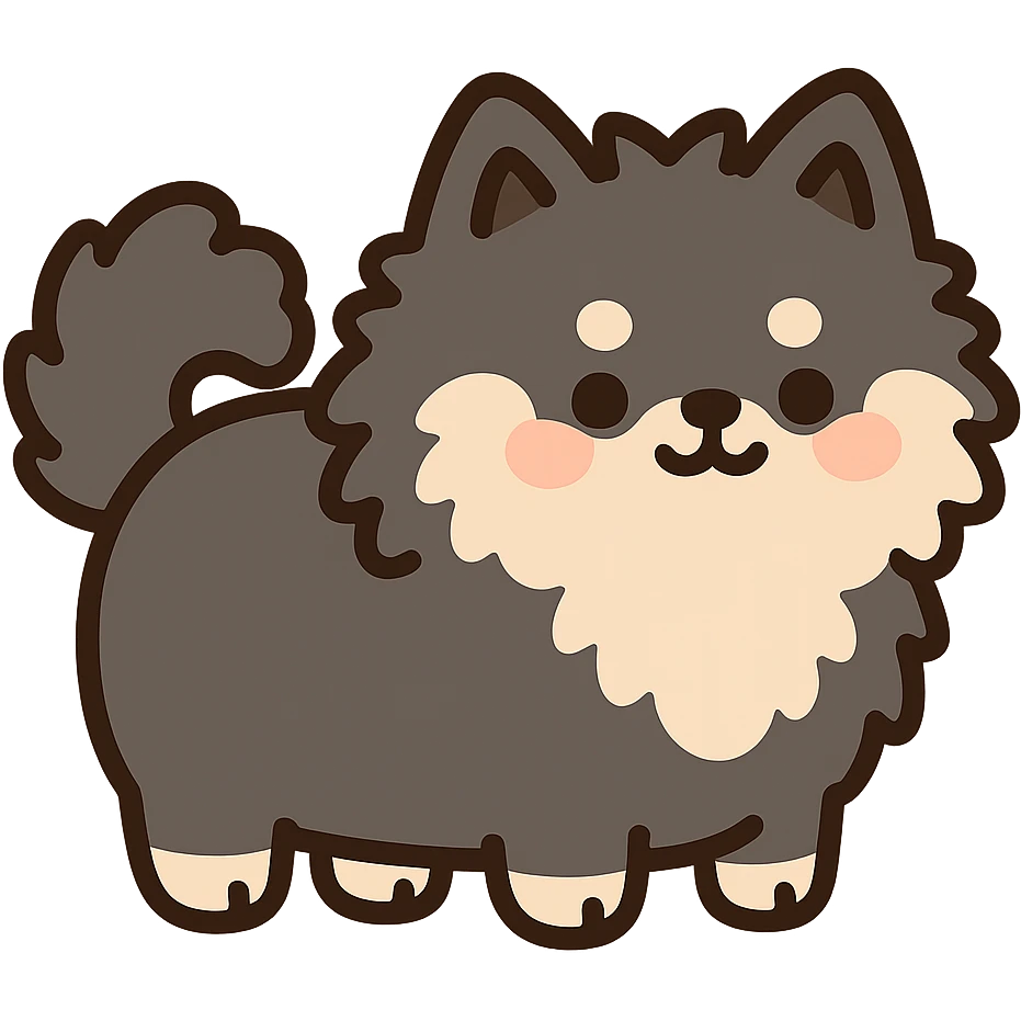 pusheen-style finnish lapphund puppy emoji