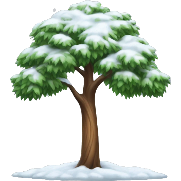 tree with snow emoji