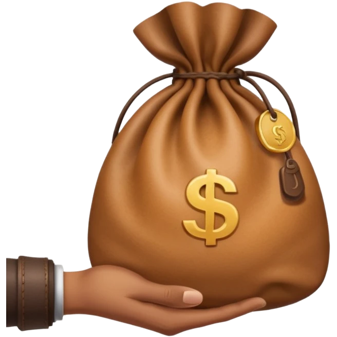 hand holding money bag emoji