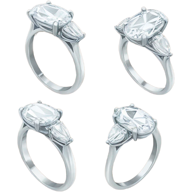 Three stone oval engagement ring emoji