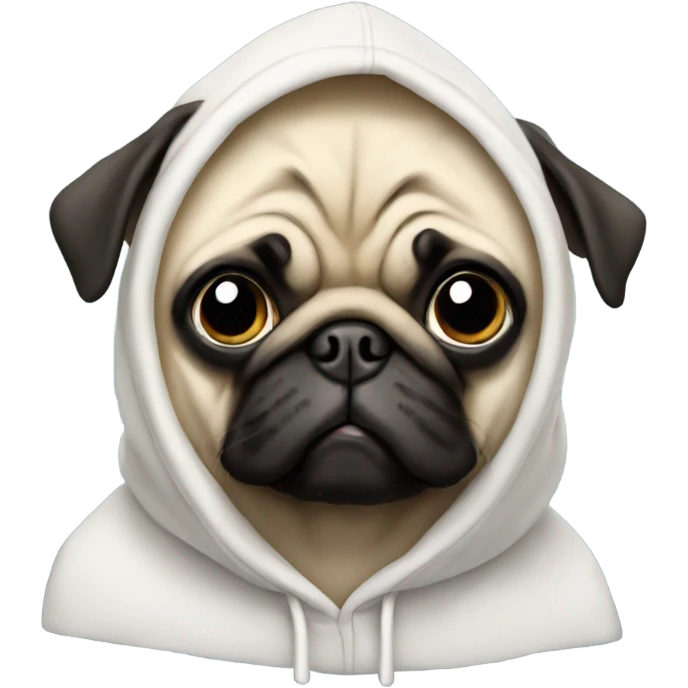 Pug with a hoodie on emoji