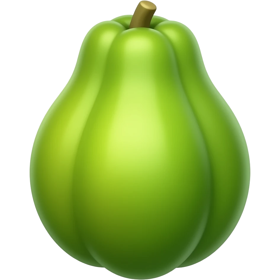 a papaya, polished semi-realistic rendering, highly saturated green colors with smooth gradients emoji