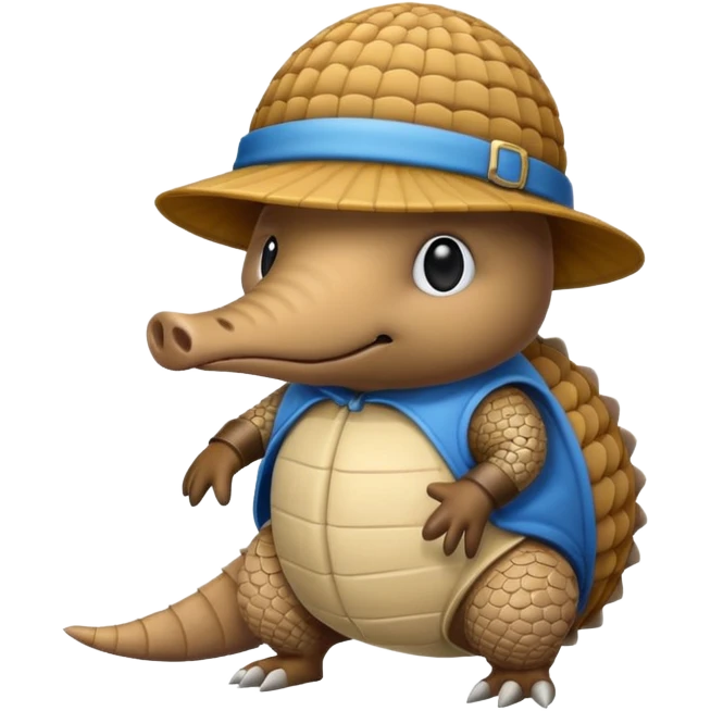 Armadillo with incognito hat emoji