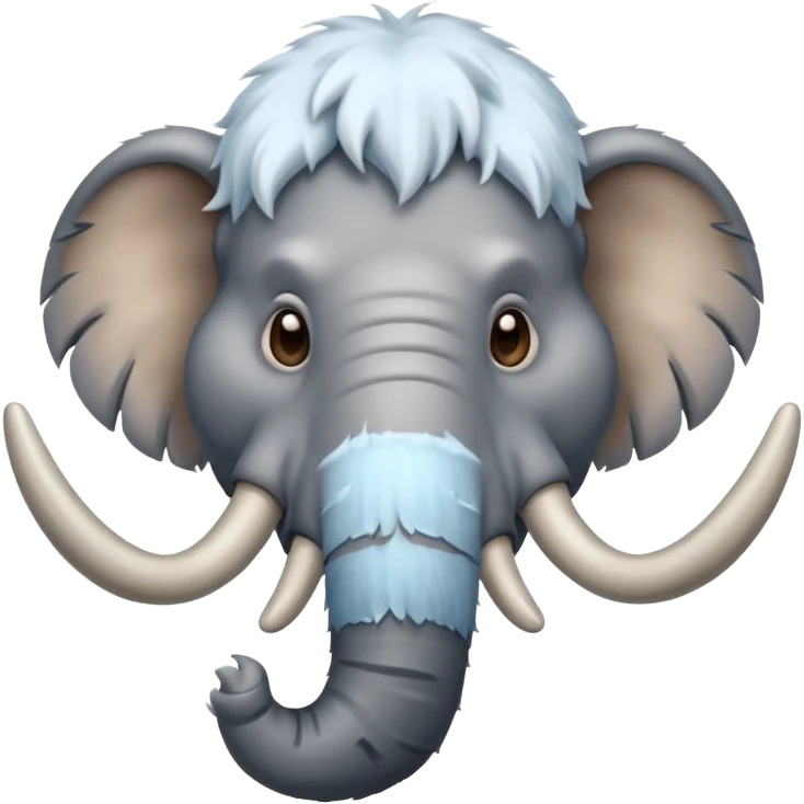 a Mammoth, half body, cute, Ice Age emoji