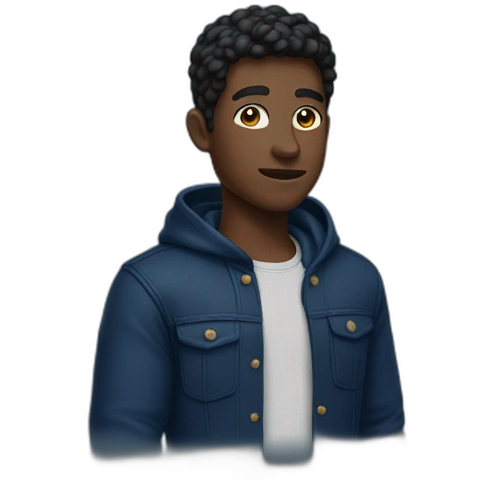Young men dark blue outfit emoji