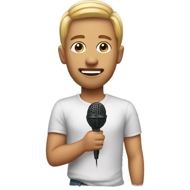 Podcaster with microphone emoji