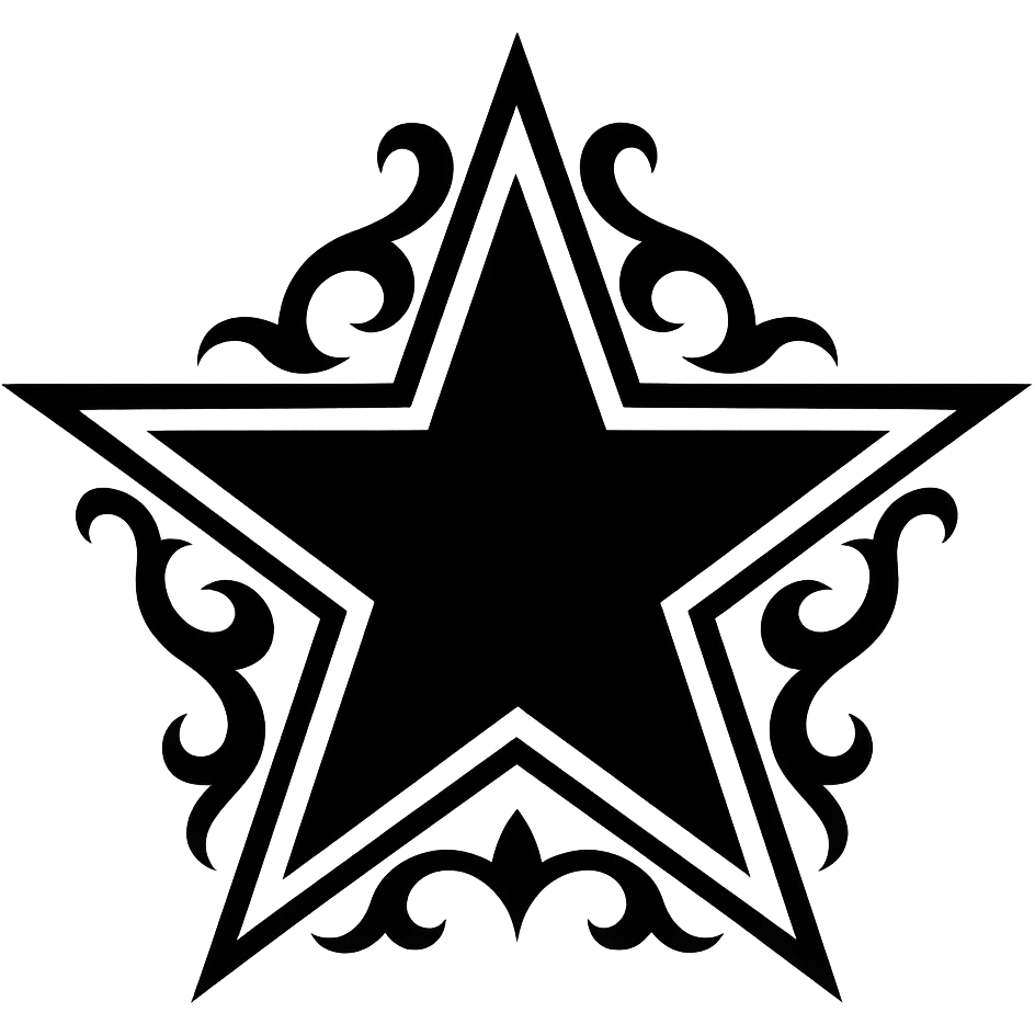 goth black white star  , remove background  emoji