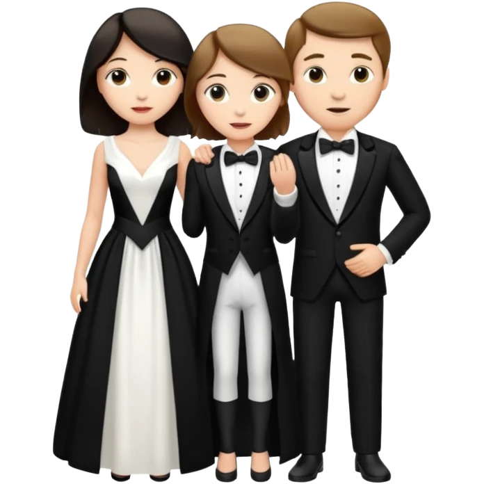 A woman in a white dress and a man in a tuxedo emoji