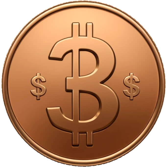 Coin bronze, Dollar sign. emoji