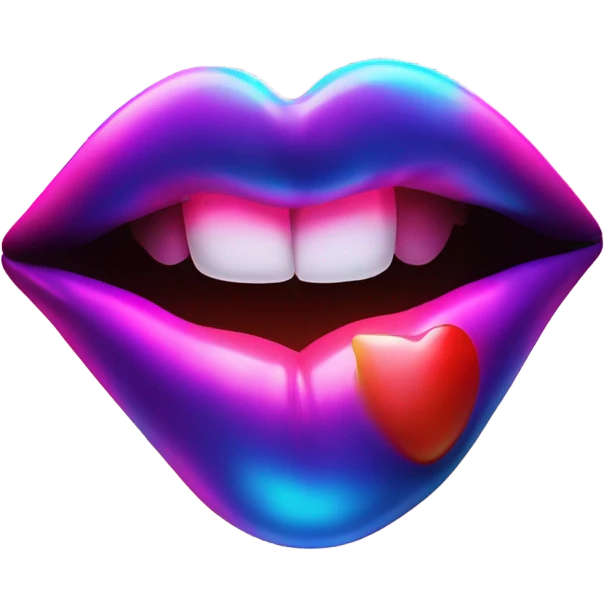 Neon kiss emoji