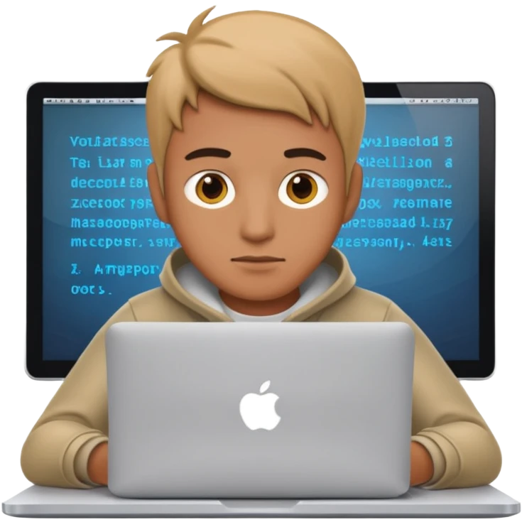 A developer writing code on his macbook emoji