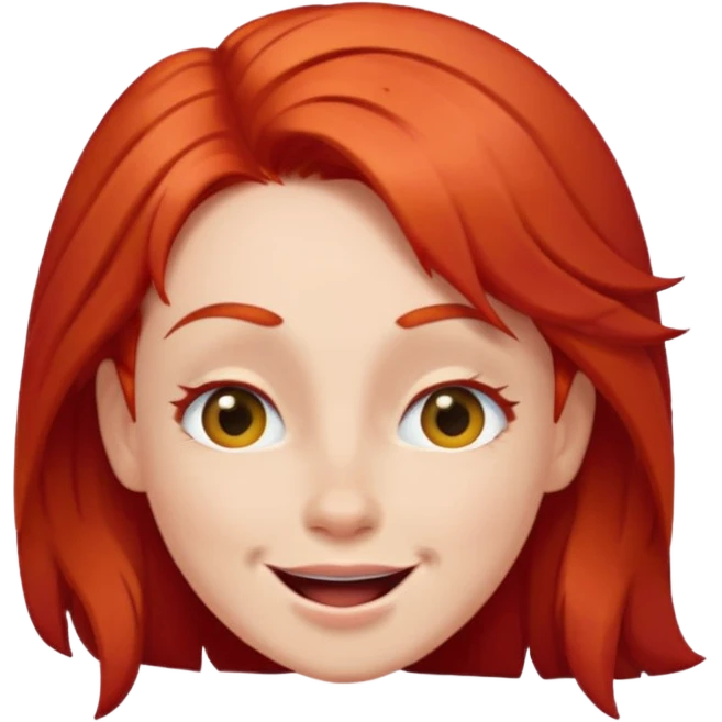 character with red hair winking, playful expression emoji