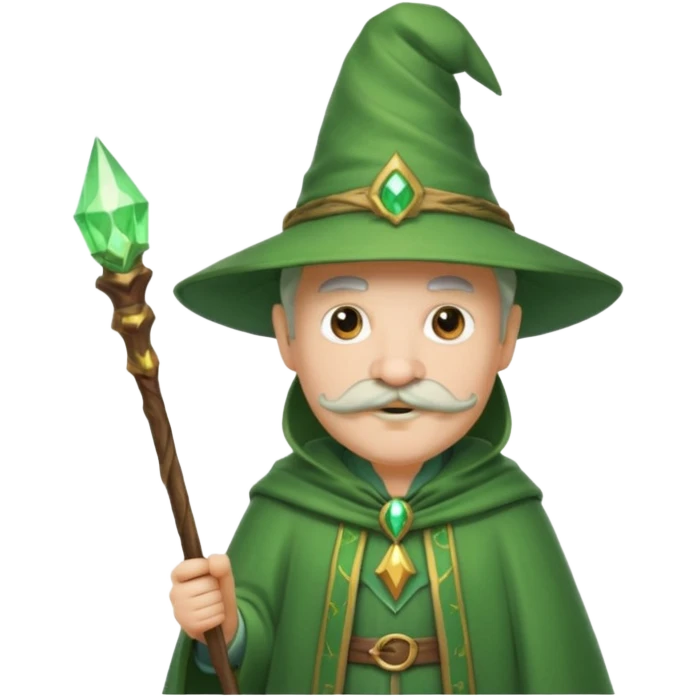 green wizard with mustache emoji