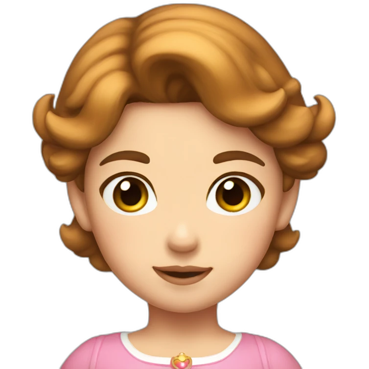 princess peach child with brown hair emoji