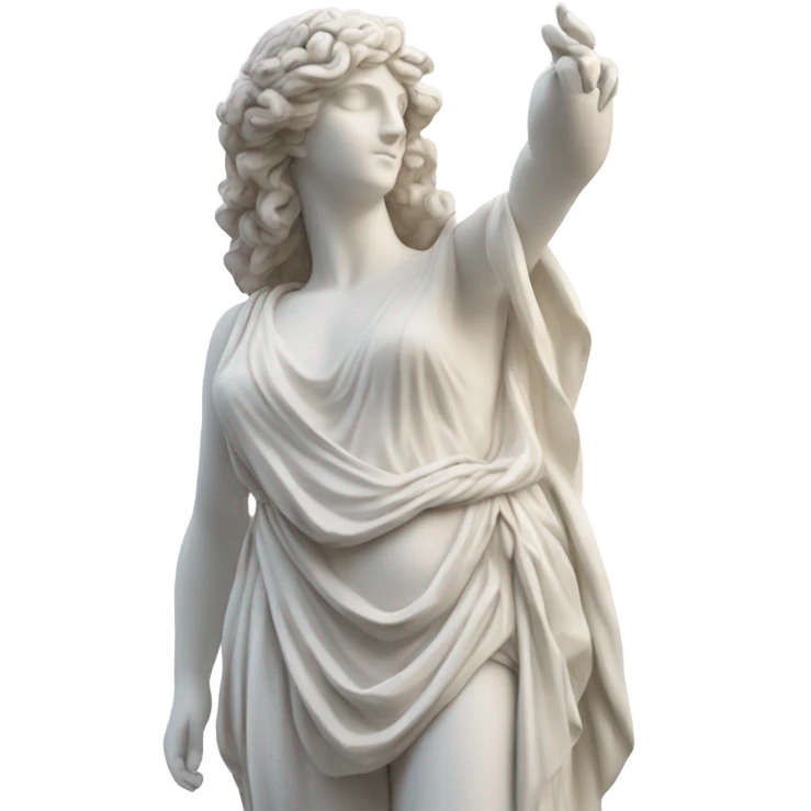 Full body White Greek goddess statue emoji
