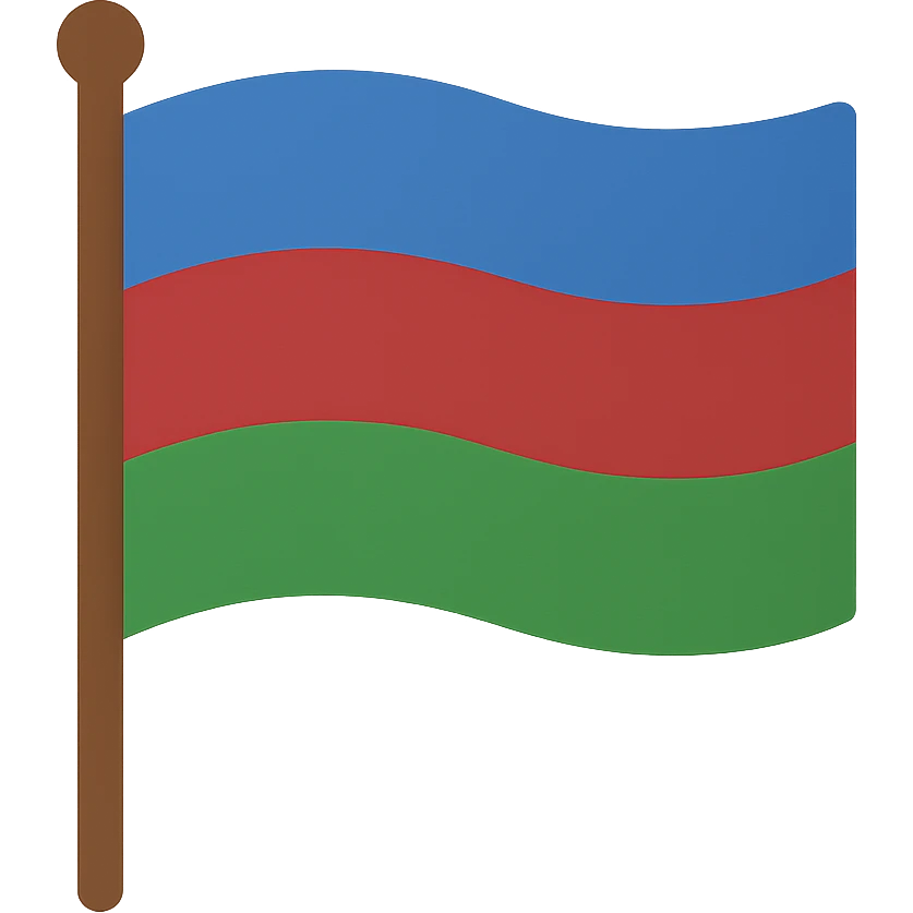 flag with simple and bold design featuring horizontal stripes in blue, crimson, and green emoji