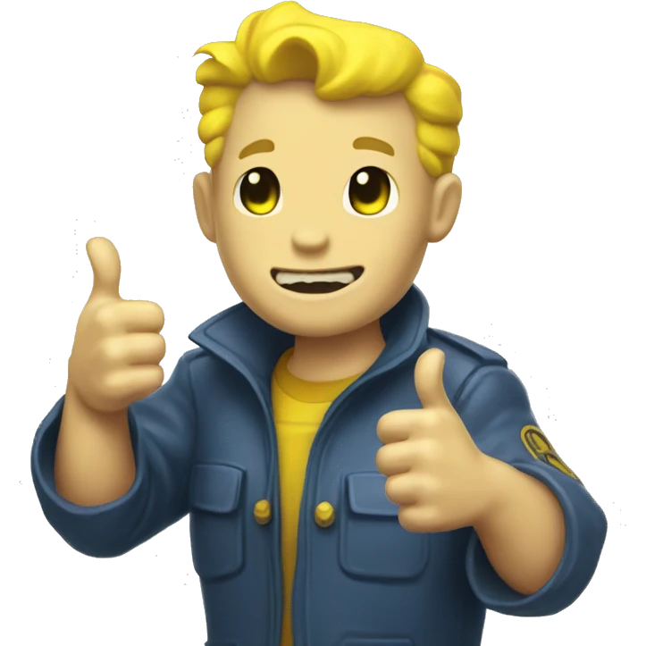 Vault boy ghoul cute thumbs up emoji