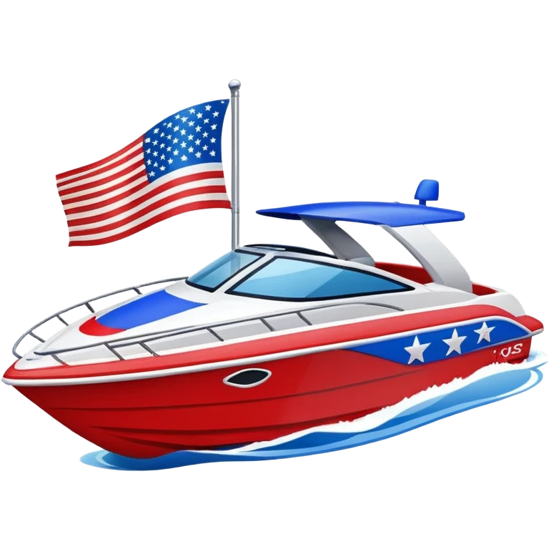 Sport water boat with American flag emoji