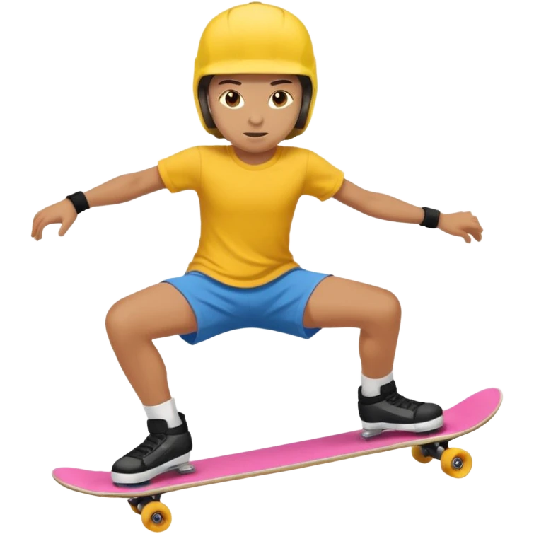 Skater doing kick push emoji