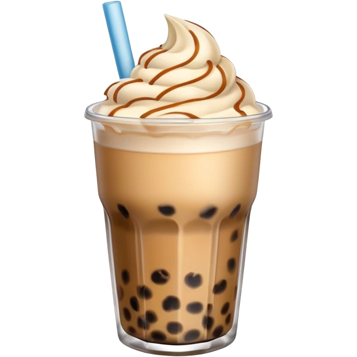 boba milk tea with ice cream emoji