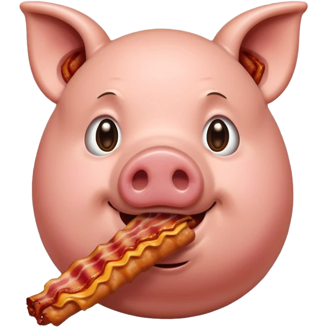 Pig eating bacon  emoji