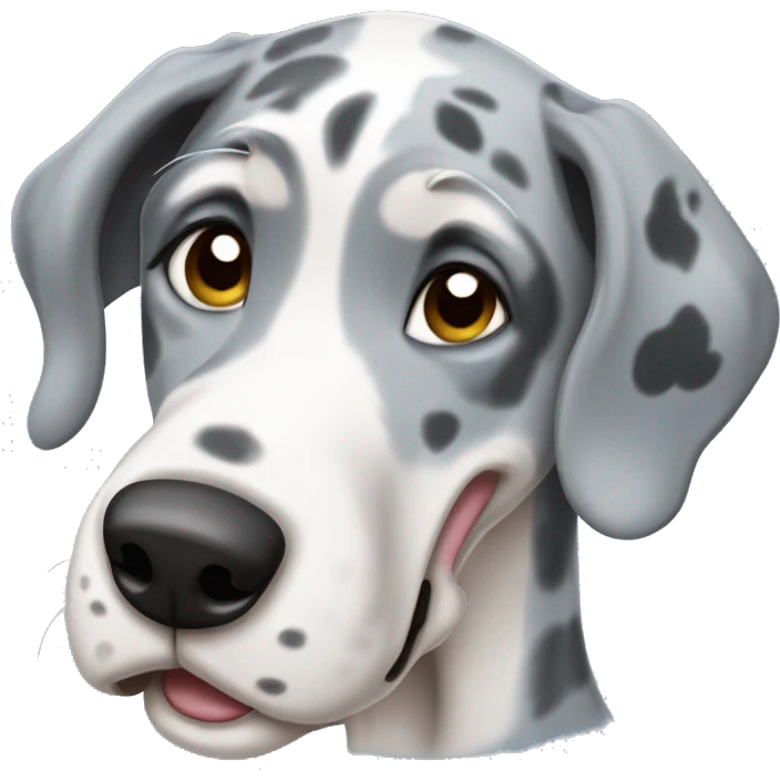 Blue Merle Great Dane crying emoji