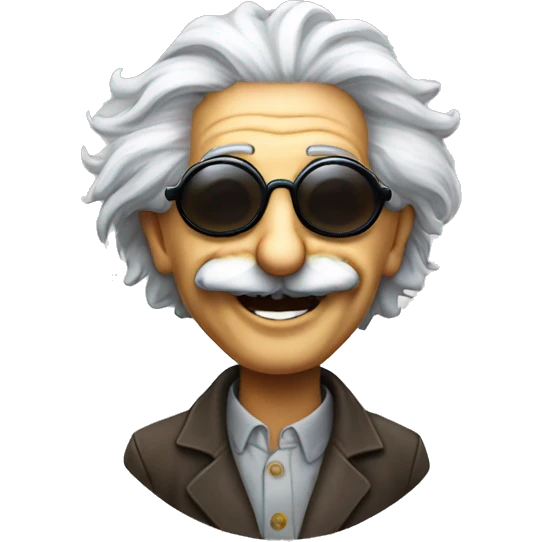 albert einstein dark sun glasses smiling emoji