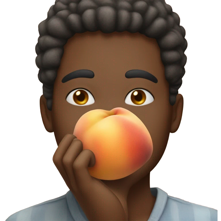Sniffing a peach emoji