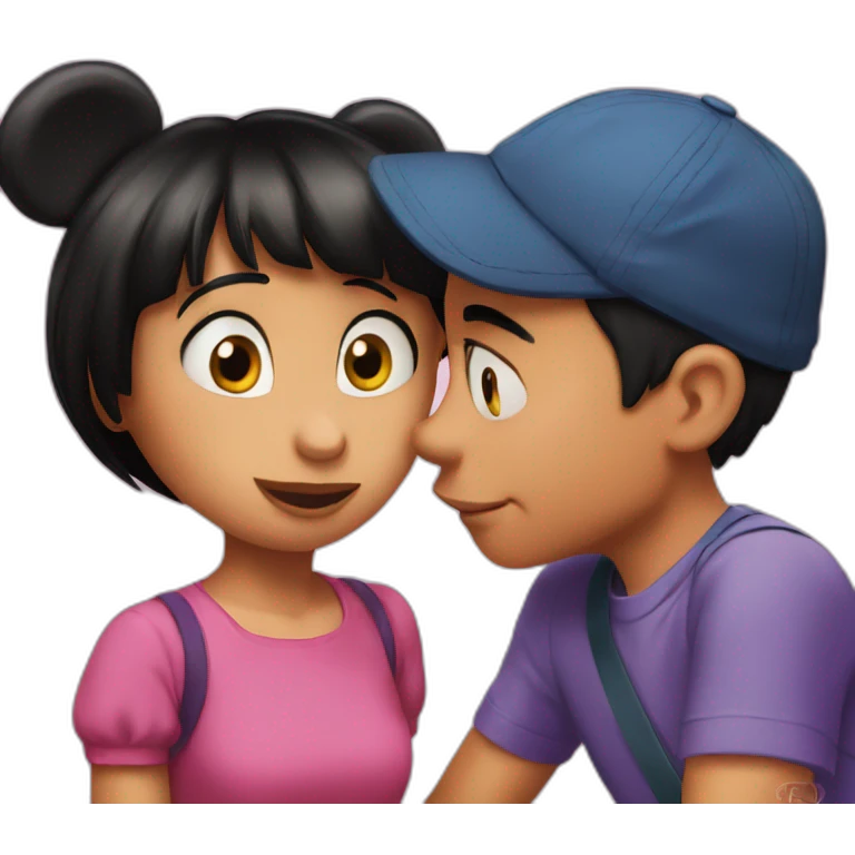 dora kiss mickey emoji