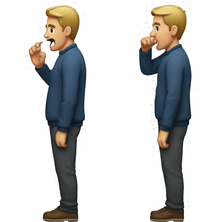 A full-length man Coughing emoji