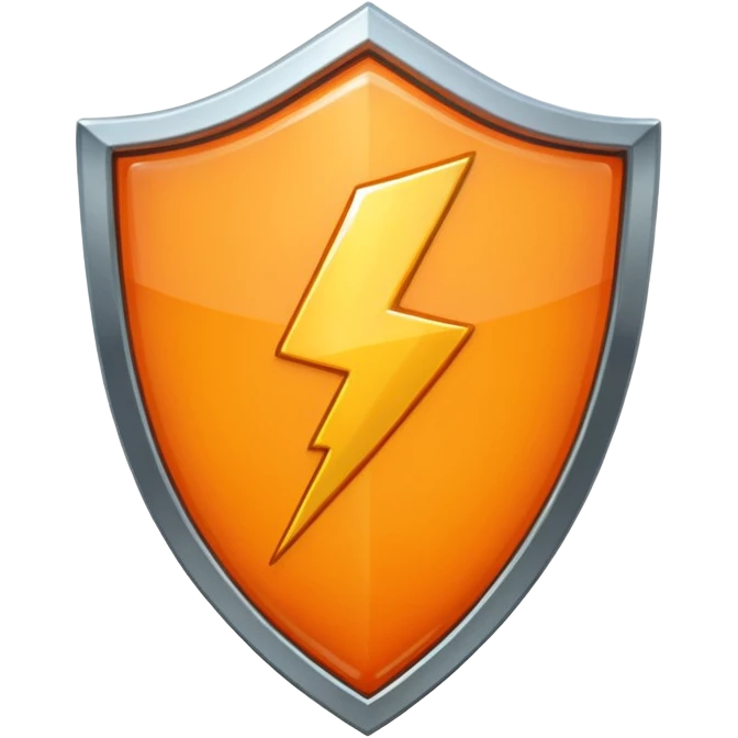Orange shield with lightning icon emoji