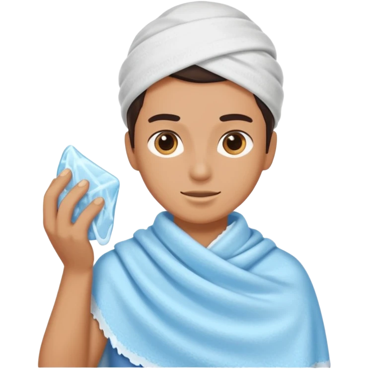 Sculptor polishing with cloth,Ice Sculptors. emoji
