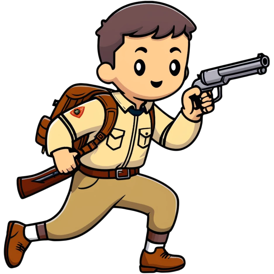 Scout character from Team Fortress 2 running with scattergun emoji