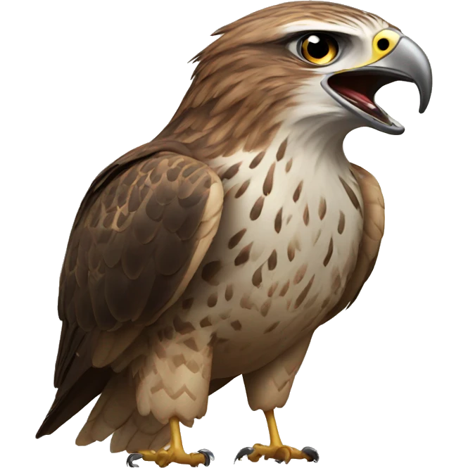 a hawk spitting emoji
