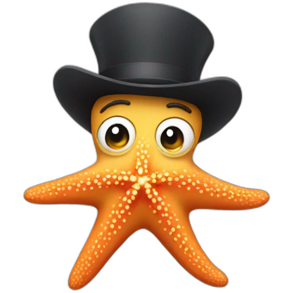 A starfish that has a handlebar mustache. emoji