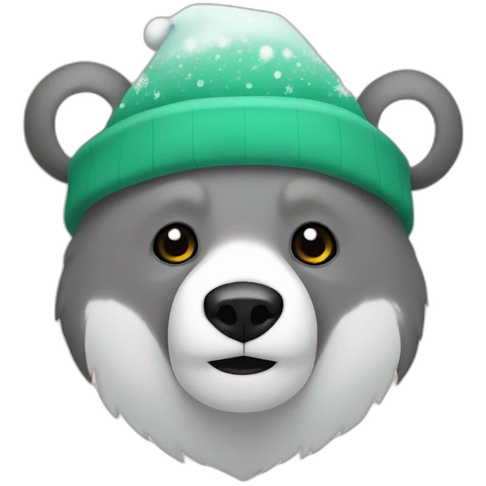 Bear polar Christmas hat emoji