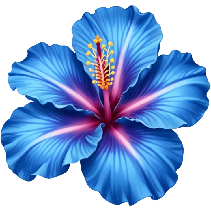 Blue hibiscus flower emoji
