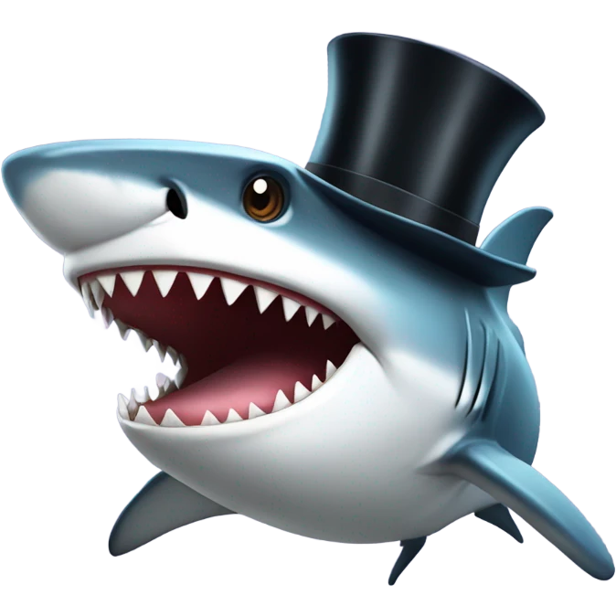 Shark with a top hat emoji