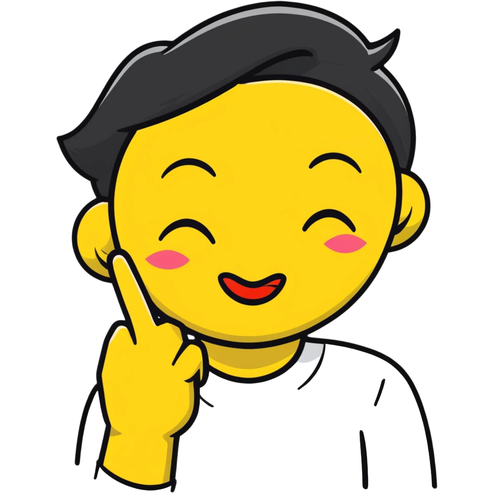 yellow face placing an index finger over pursed lips while winking and nodding emoji
