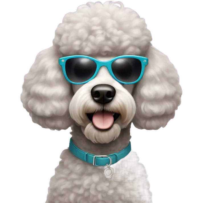 Poodle wearing sunglasses  emoji