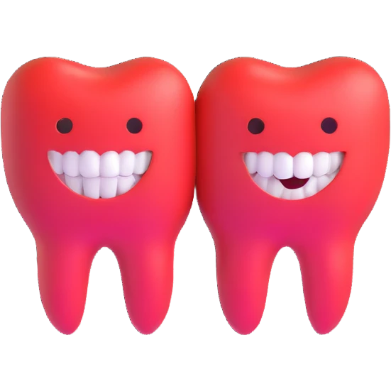 teeth app icon, modern dental application logo with teeth emoji