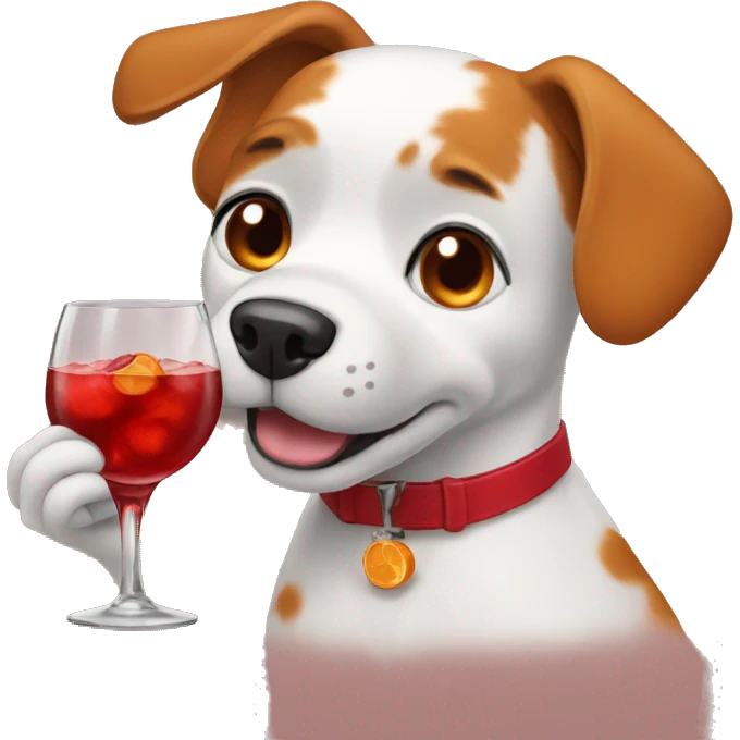 dog holding negroni emoji