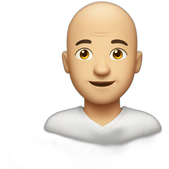 bald man smirking emoji