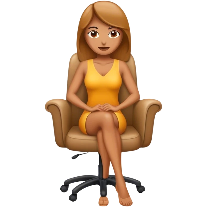 Professional tan woman sitting down on a chair emoji